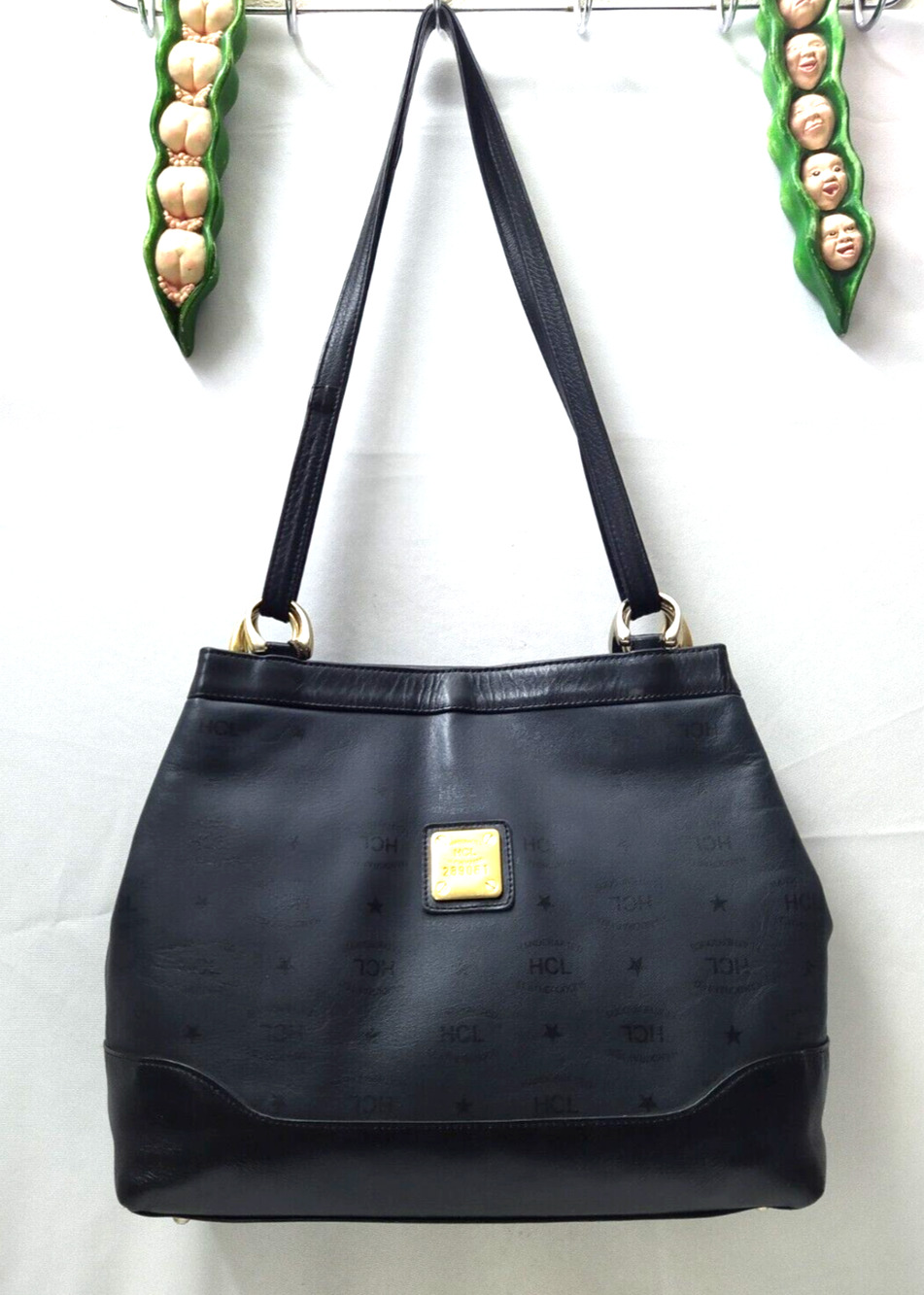 HCL Black Leather Convertible Crossbody Shoulder Bag - Vintage Made in Germany